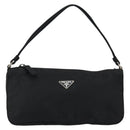 PRADA Accessory Pouch Nylon Black Silver Auth 150288-13