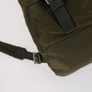 PRADA Backpack Nylon Khaki Silver Auth 150289-17