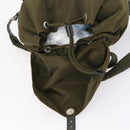 PRADA Backpack Nylon Khaki Silver Auth 150289-10