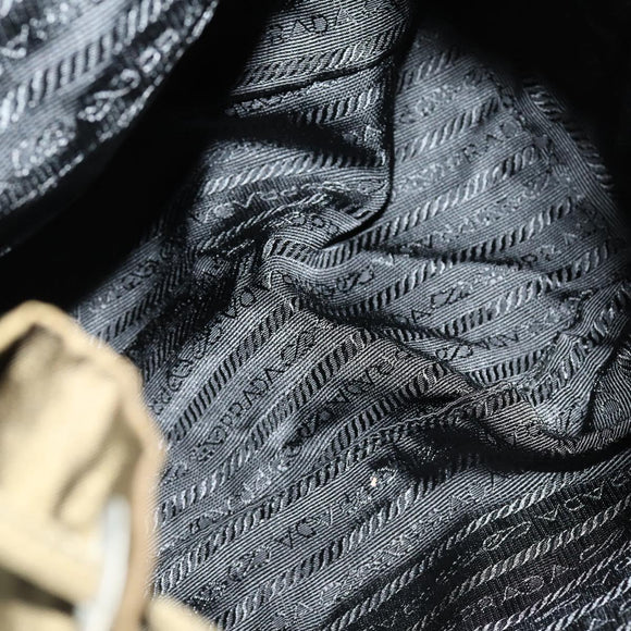 PRADA Backpack Nylon Khaki Silver Auth 150289