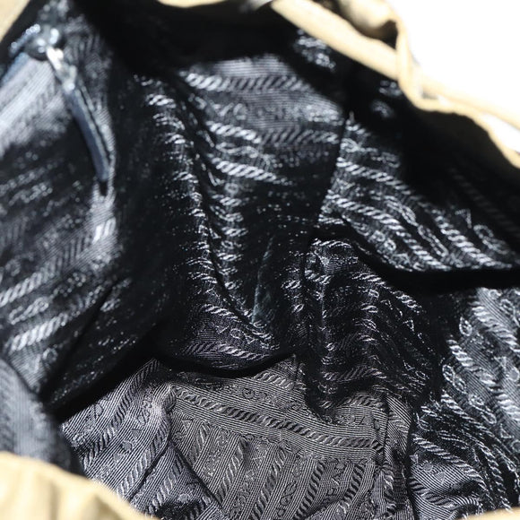 PRADA Backpack Nylon Khaki Silver Auth 150289