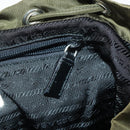 PRADA Backpack Nylon Khaki Silver Auth 150289-25
