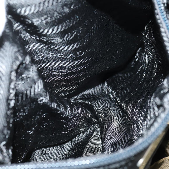 PRADA Backpack Nylon Khaki Silver Auth 150289