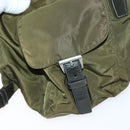 PRADA Backpack Nylon Khaki Silver Auth 150289-27