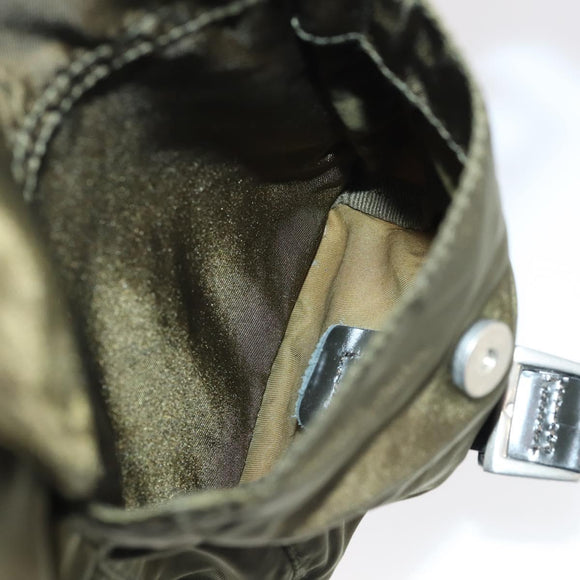 PRADA Backpack Nylon Khaki Silver Auth 150289