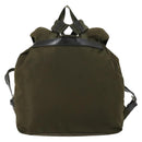 PRADA Backpack Nylon Khaki Silver Auth 150289-2