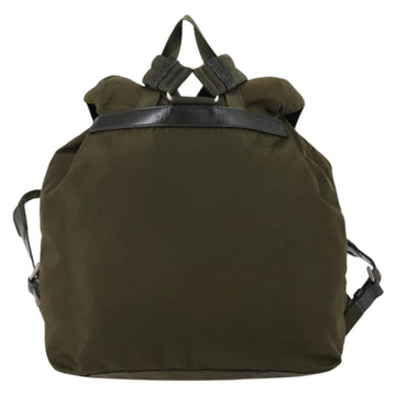 PRADA Backpack Nylon Khaki Silver Auth 150289 - 0