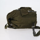 PRADA Backpack Nylon Khaki Silver Auth 150289-4