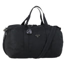 PRADA Boston Bag Nylon 2way Black Silver Auth 150290-1