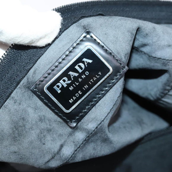 PRADA Boston Bag Nylon 2way Black Silver Auth 150290