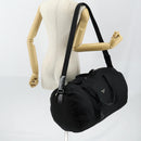 PRADA Boston Bag Nylon 2way Black Silver Auth 150290-24