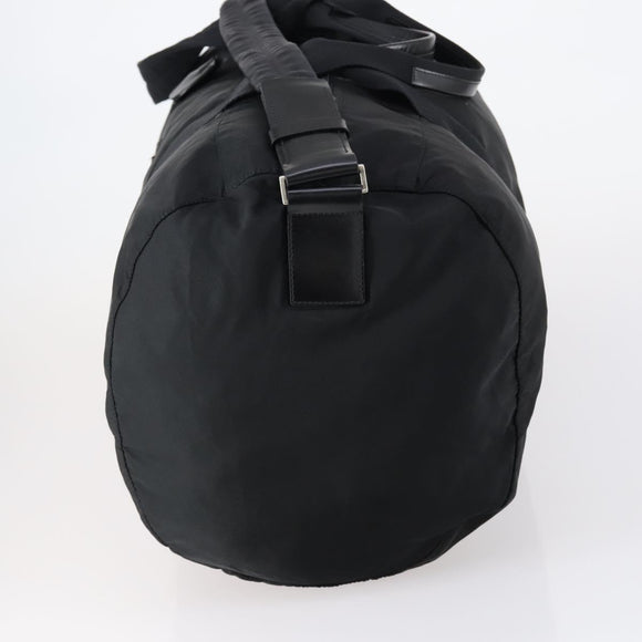 PRADA Boston Bag Nylon 2way Black Silver Auth 150290