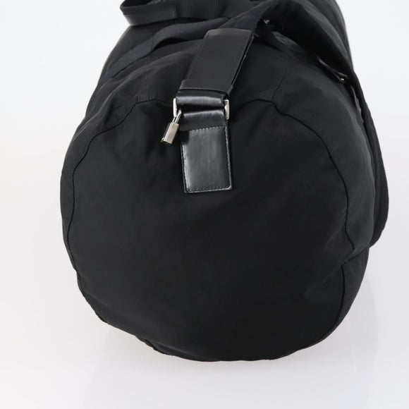 PRADA Boston Bag Nylon 2way Black Silver Auth 150290
