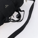 PRADA Boston Bag Nylon 2way Black Silver Auth 150290-7
