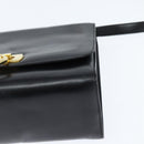 Salvatore Ferragamo Gancini Shoulder Bag Leather Black Gold Auth 150291-14