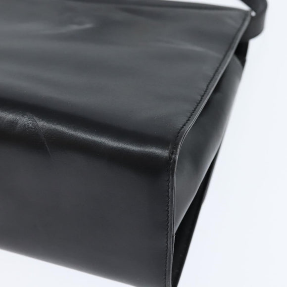 Salvatore Ferragamo Gancini Shoulder Bag Leather Black Gold Auth 150291