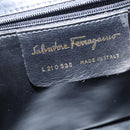 Salvatore Ferragamo Gancini Shoulder Bag Leather Black Gold Auth 150291-12