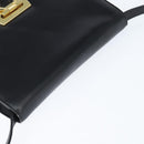 Salvatore Ferragamo Gancini Shoulder Bag Leather Black Gold Auth 150291-6