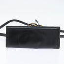 Salvatore Ferragamo Gancini Shoulder Bag Leather Black Gold Auth 150291-5