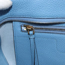 Salvatore Ferragamo Gancini Hand Bag Leather 2way Blue Gold Auth 150292-23