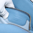 Salvatore Ferragamo Gancini Hand Bag Leather 2way Blue Gold Auth 150292-12