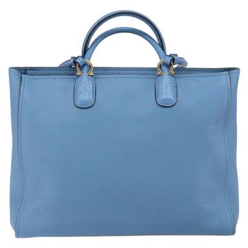 Salvatore Ferragamo Gancini Hand Bag Leather 2way Blue Gold Auth 150292 - 0