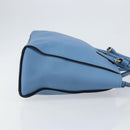 Salvatore Ferragamo Gancini Hand Bag Leather 2way Blue Gold Auth 150292-3