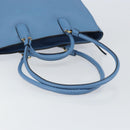 Salvatore Ferragamo Gancini Hand Bag Leather 2way Blue Gold Auth 150292-8