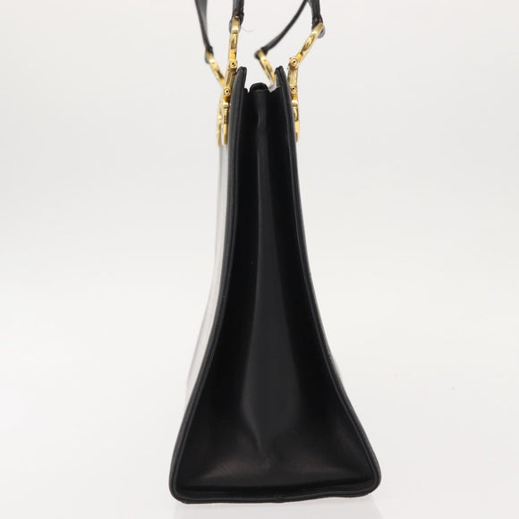 Salvatore Ferragamo Gancini Shoulder Bag Leather Black Gold Auth 150293