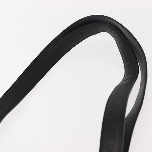 Salvatore Ferragamo Gancini Shoulder Bag Leather Black Gold Auth 150293