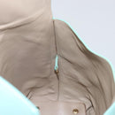 Salvatore Ferragamo Gancini Hand Bag Leather Turquoise Blue Gold Auth 150296-17