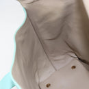 Salvatore Ferragamo Gancini Hand Bag Leather Turquoise Blue Gold Auth 150296-18