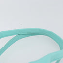 Salvatore Ferragamo Gancini Hand Bag Leather Turquoise Blue Gold Auth 150296-8