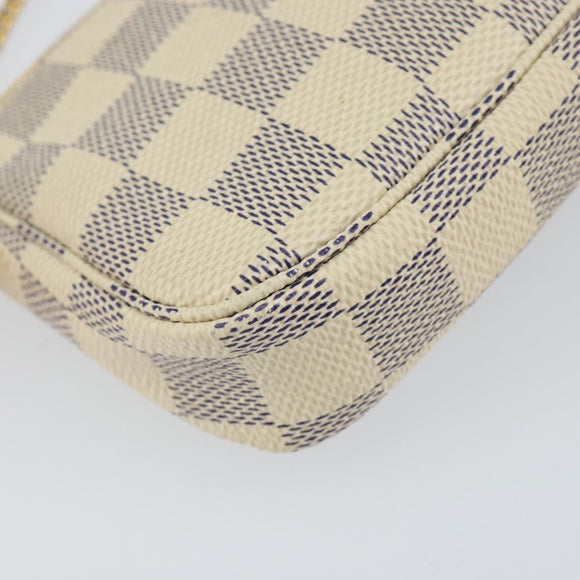 LOUIS VUITTON Damier Azur Mini Pochette Accessoires Pouch N63005 LV Auth 150311