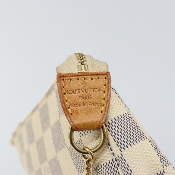 LOUIS VUITTON Damier Azur Mini Pochette Accessoires Pouch N63005 LV Auth 150311