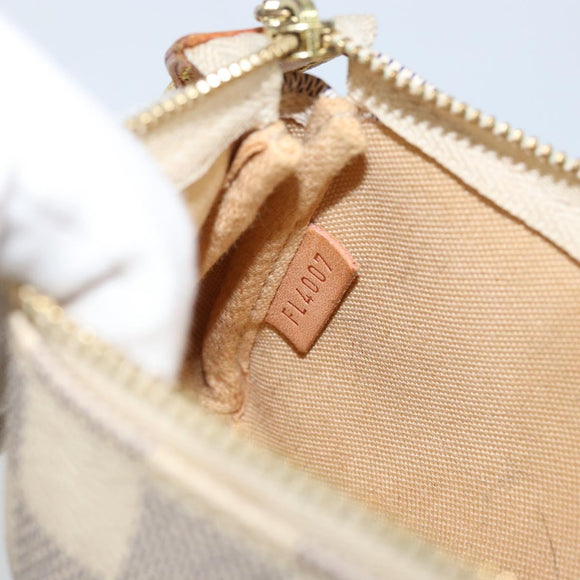 LOUIS VUITTON Damier Azur Mini Pochette Accessoires Pouch N63005 LV Auth 150311