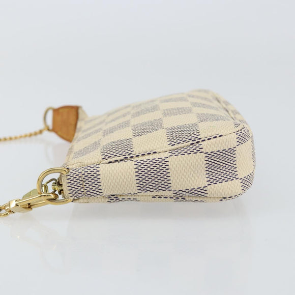 LOUIS VUITTON Damier Azur Mini Pochette Accessoires Pouch N63005 LV Auth 150311