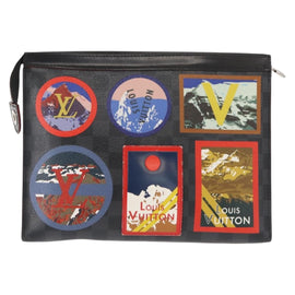 LOUIS VUITTON Damier Graphite Pochette Voyage MM Clutch Bag N60134 Auth 150316 - 0