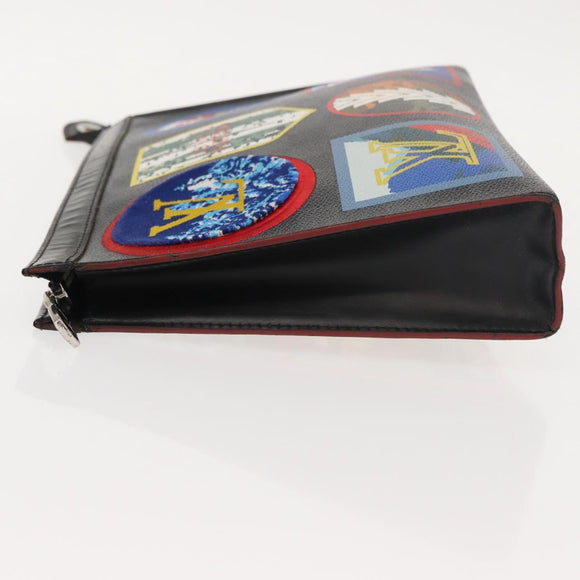 LOUIS VUITTON Damier Graphite Pochette Voyage MM Clutch Bag N60134 Auth 150316