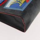 LOUIS VUITTON Damier Graphite Pochette Voyage MM Clutch Bag N60134 Auth 150316-7