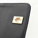 CHANEL Matelasse Double Turn Lock Chain Bag Lamb Skin 2way Navy CC Auth 150317SM-24
