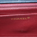 CHANEL Matelasse Double Turn Lock Chain Bag Lamb Skin 2way Navy CC Auth 150317SM-26