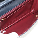 CHANEL Matelasse Double Turn Lock Chain Bag Lamb Skin 2way Navy CC Auth 150317SM-9