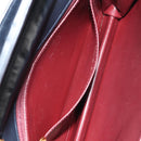 CHANEL Matelasse Double Turn Lock Chain Bag Lamb Skin 2way Navy CC Auth 150317SM-31