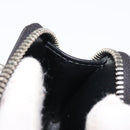 PRADA Pouch Patent leather Silver Auth 150318-12