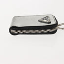 PRADA Pouch Patent leather Silver Auth 150318-3