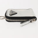 PRADA Pouch Patent leather Silver Auth 150318-4