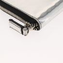 PRADA Pouch Patent leather Silver Auth 150318-14