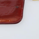LOUIS VUITTON Vernis Pochette Cle NM Purse Rouge Grunadine M91737 LV Auth 150319-16