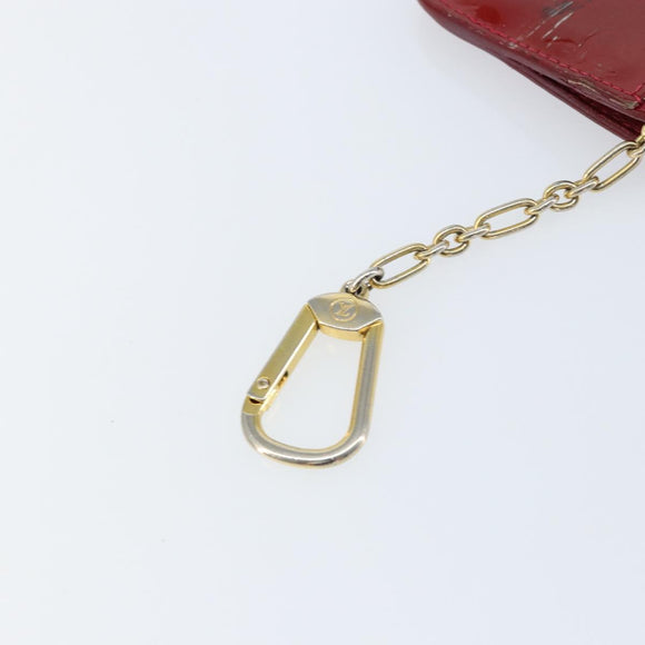 LOUIS VUITTON Vernis Pochette Cle NM Purse Rouge Grunadine M91737 LV Auth 150319
